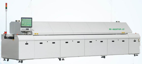 एसएमटी असेंबली लाइन लीड मुक्त रिफ्लो सोल्डरिंग ओवन पीसीबी रिफ्लो सोल्डरिंग उपकरण 8/10/12 क्षेत्र गर्म हवा रिफ्लो ओवन