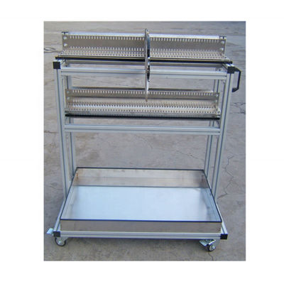 सिल्वर स्टोरेज SMT फीडर कार्ट SAMSUNG SM फीडर ट्रॉली 100x70x130cm